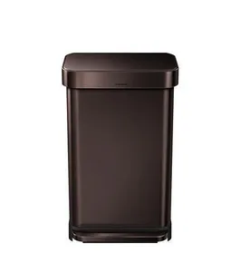 Nášlapný odpakový koš, tmavá bronz, 45 l, nerez, SIMPLEHUMAN